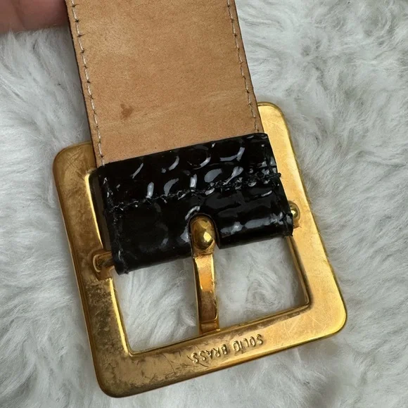 Dolce & Gabbana Black Leather crocodile women belt - Picture 7 of 11